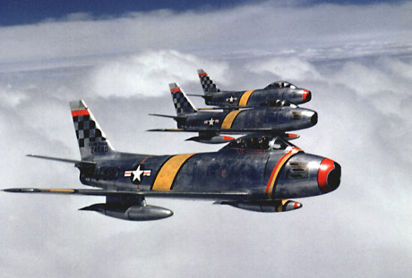 Col_Ben_O._Davis_leads_F-86_flight_(51st_FIW,_Korea)