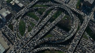 Vista aérea do congestionamento