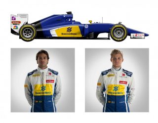 O Sauber C35-Ferrari de Felipe Nasr e Marcus Ericsson (F-1.Com)