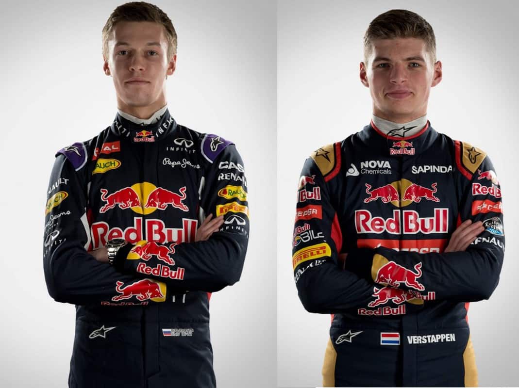 Kvyat e Verstappen pagam preço alto pelo apoio da Red Bull (Foto Red Bull/Getty Images)